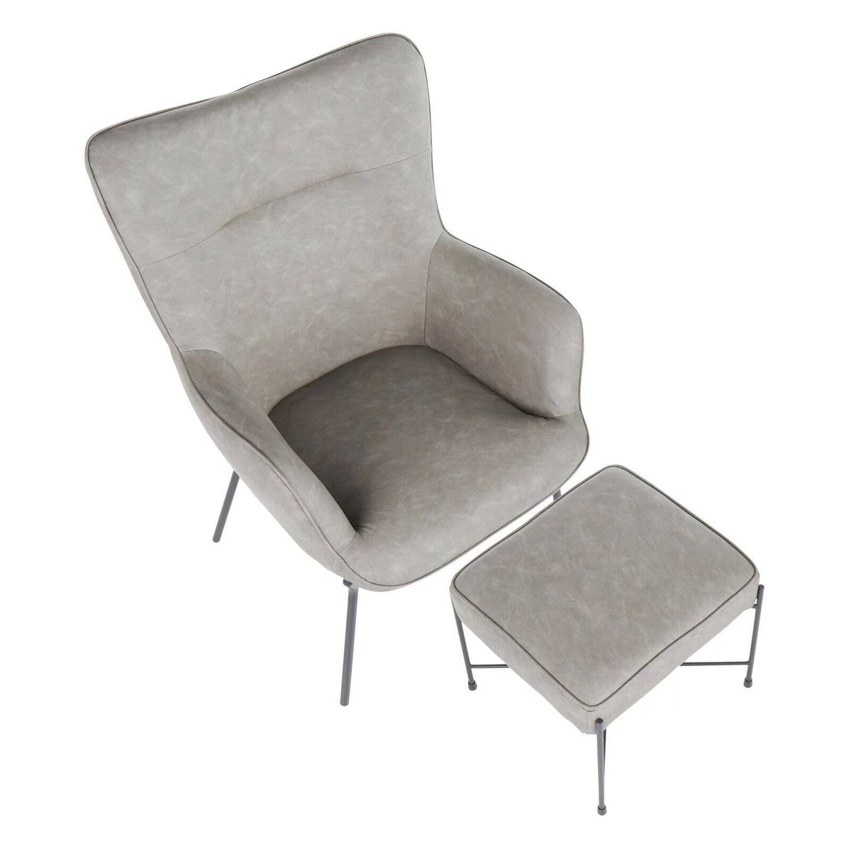 Faux Leather Lounge Chair with Ottoman S468