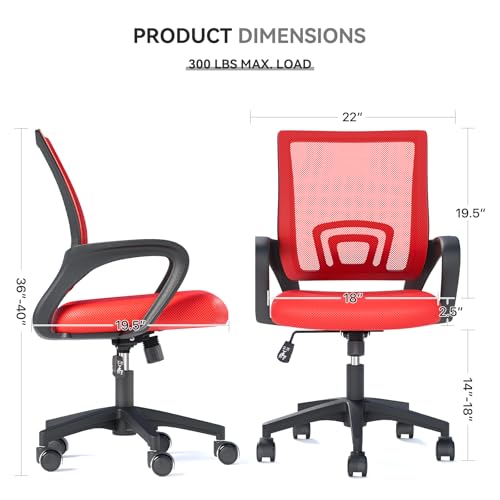 Light Gray Ergonomic Mid-Back Mesh Office Chair with Lumbar Support L4990