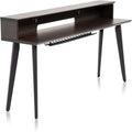 10U Studio Rack Desk with Slide-Out Tray and Rear Cable Passthrough, Dark Walnut Finish U13192