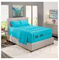 Bright Blue 4 Piece Queen Size Deep Pocket Sheet Set H8044