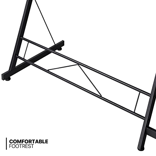 Black L Shaped Gaming Desk with Metal Frame E887
