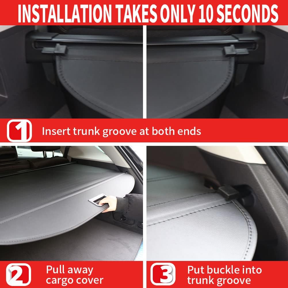Black Retractable Cargo Cover T2107