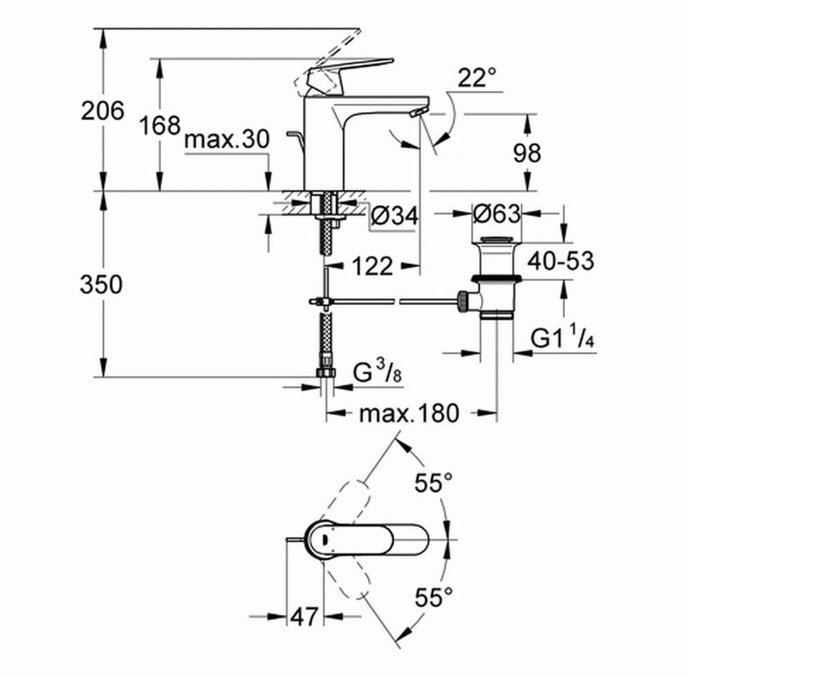 Chrome Basin Mixer A61874
