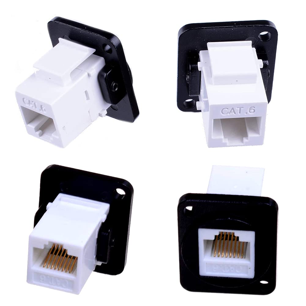 RJ45 Socket Panel Mount Connector, CAT6/CAT5E/CAT5 Female to Female LAN Adapter L530