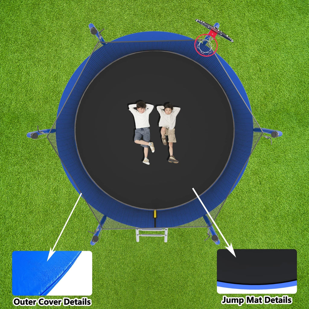 10FT Trampoline with Basketball Hoop and Enclosure Net G6532
