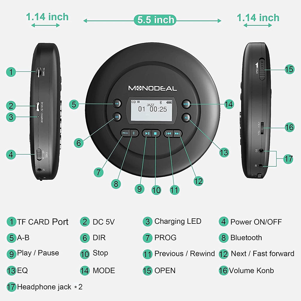 Portable Bluetooth CD Player Z119963