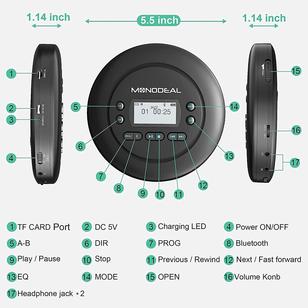 Portable Bluetooth CD Player Z119963