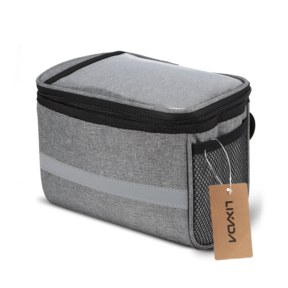 Grey Polyester Insulated Bike Handlebar Bag H996810