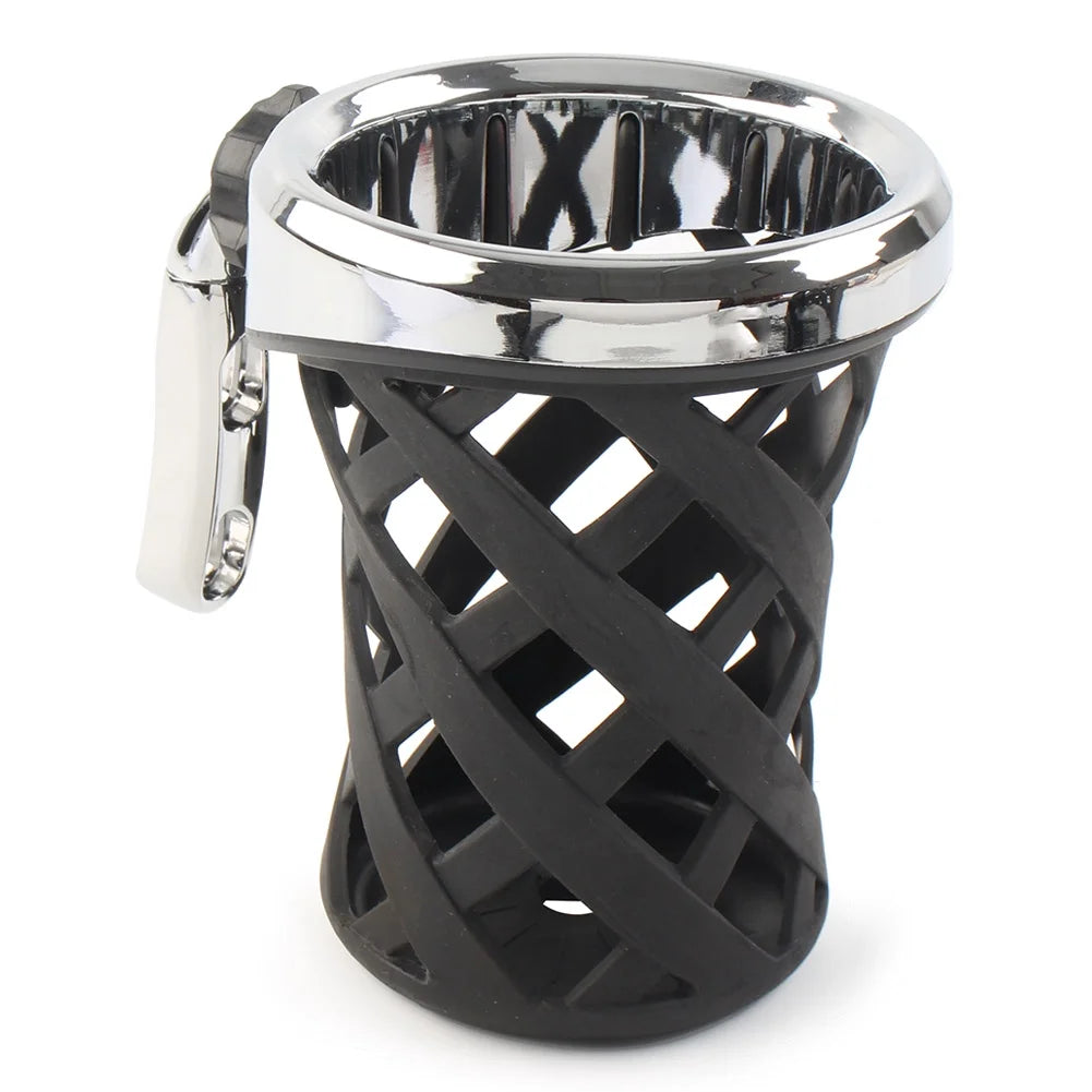 Motorcycle Handlebar Cup Holder Drink W/ Mesh Basket Mount Universal Longer H521334