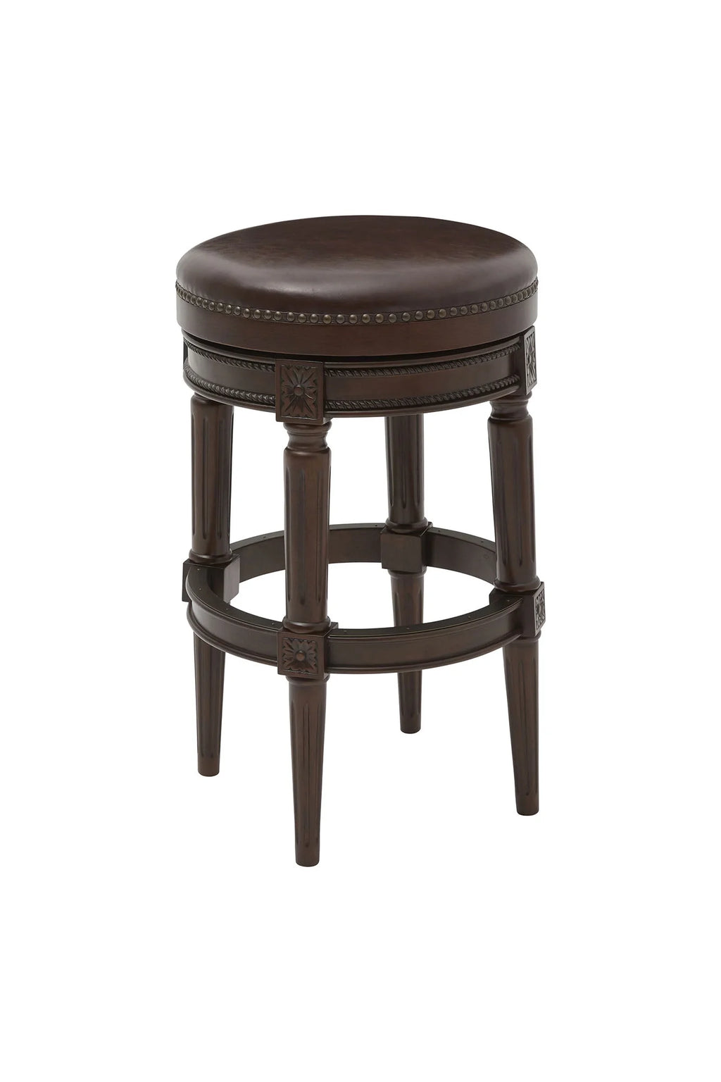 Backless Bar Height Stool Distressed Walnut P417573