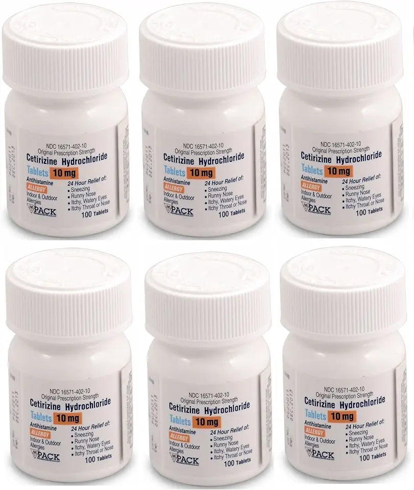 Cetirizine 10 mg Antihistamine Tablets 24 Hour Allergy Tablets 600 Tablets F58565