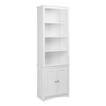 White 6 Shelf Bookcase with 2 Shaker Doors T60143