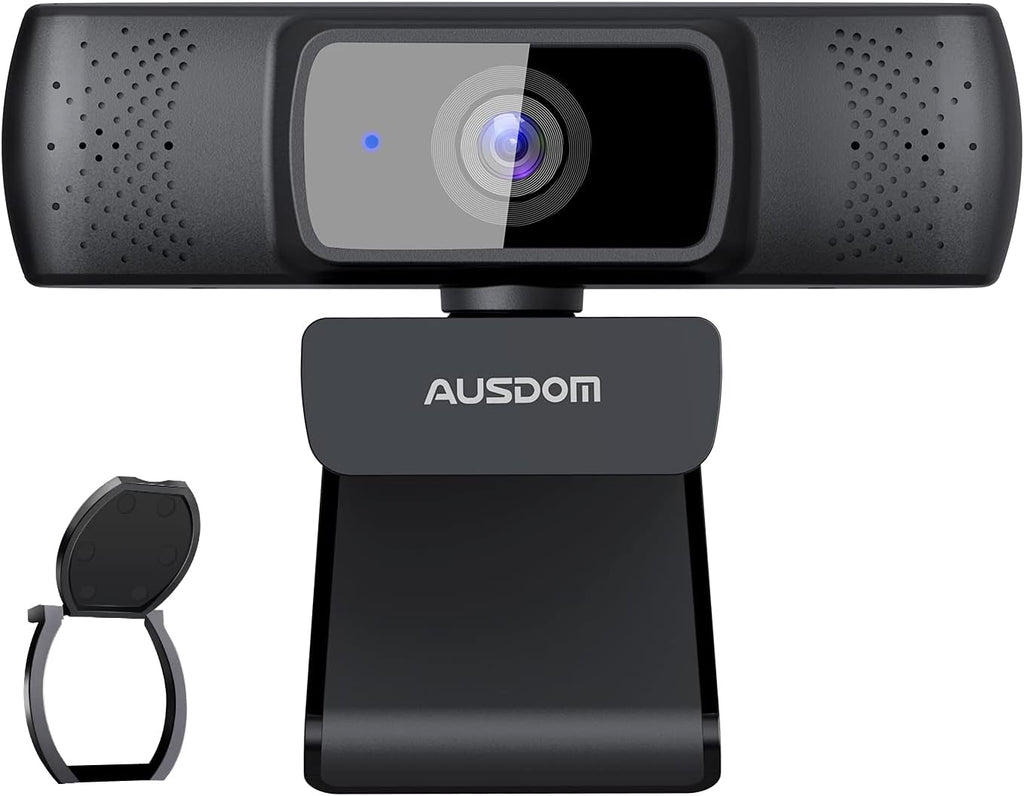 1080P Webcam with Privacy Cover, Dual Noise Reduction Microphones, 90° Wide-Angle View Z728