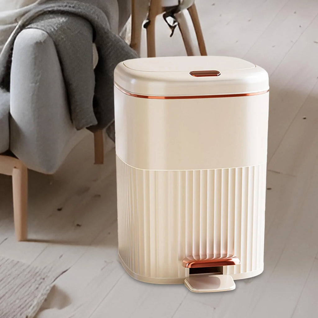 White Aureate 8L Step Trash Can U150709