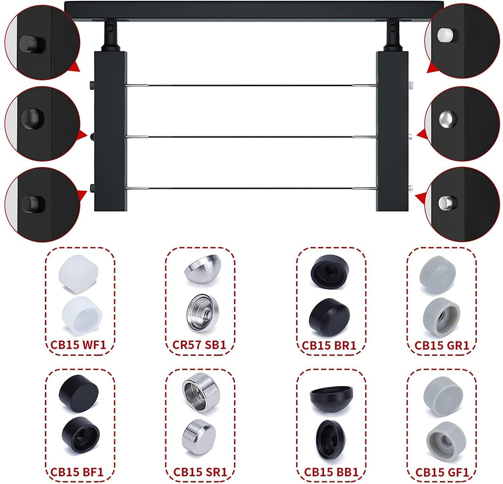 60 Pack 1/8 Cable Railing Kit T316 Stainless Steel V1920