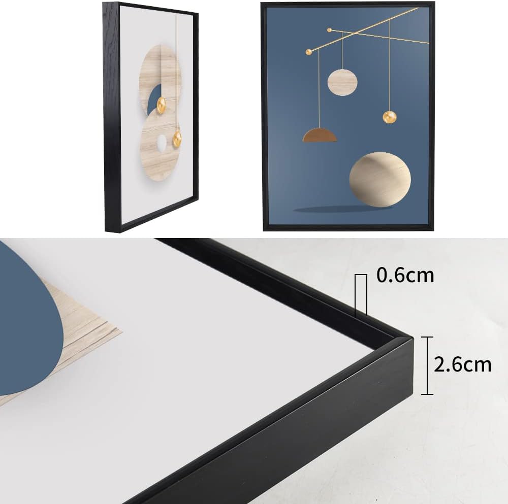 3 Piece Framed Canvas Wall Art Set Multicolor Geometric Abstract L8853