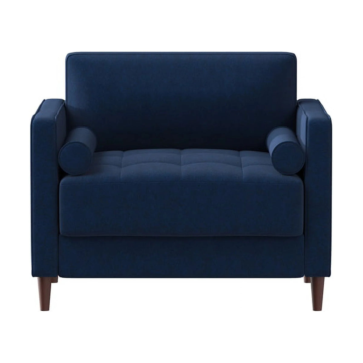 King Chair in Navy Blue Fabric Upholstery Q337433
