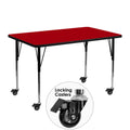 24''W x 48''L Red Thermal Laminate Activity Table X6173
