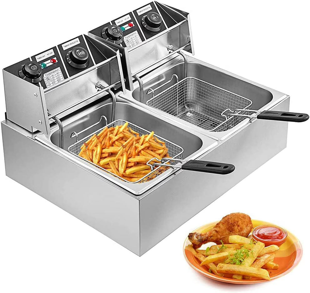 Stainless Steel Electric Deep Fryer with Basket N58578