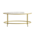 Glass Round Coffee Table with Metal Frame O362094