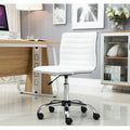 White Swivel Mid Back Armless Ribbed Task Chair M40110