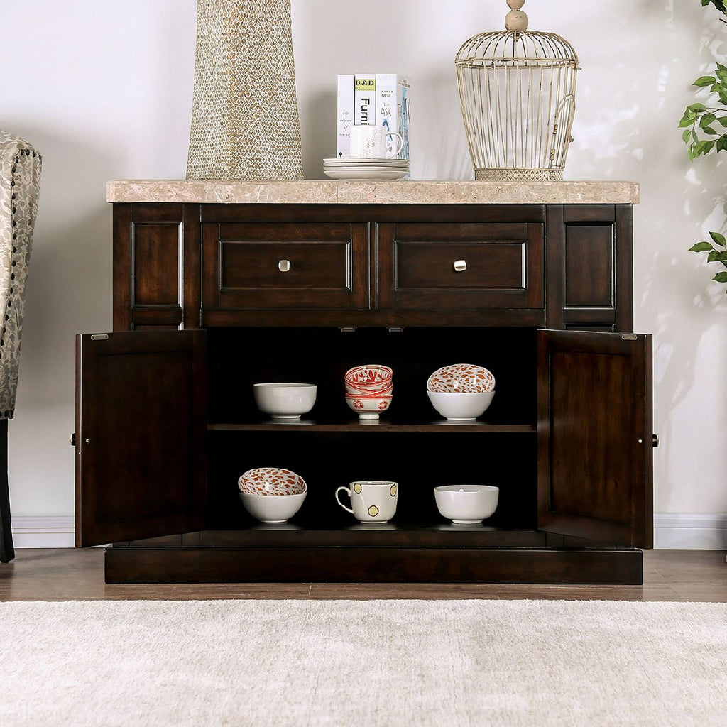 White Dark Walnut Dining Table X52319