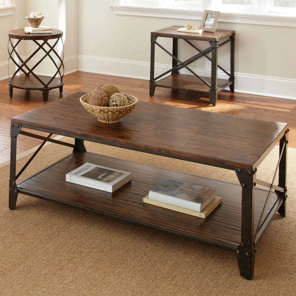 Distressed Tobacco Brown Cocktail Table Q7672