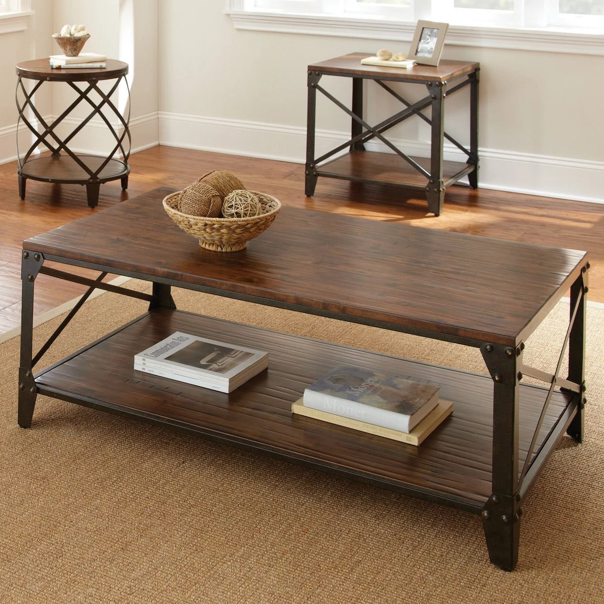 Distressed Tobacco Brown Cocktail Table Q7672