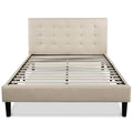 King Size Upholstered Platform Bed Frame with Tufted Headboard O400