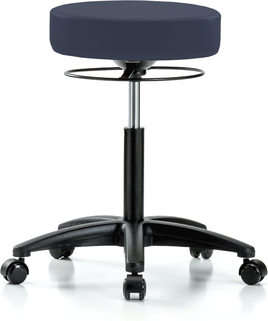 Black Vinyl Rolling Adjustable Salon Stool Y726