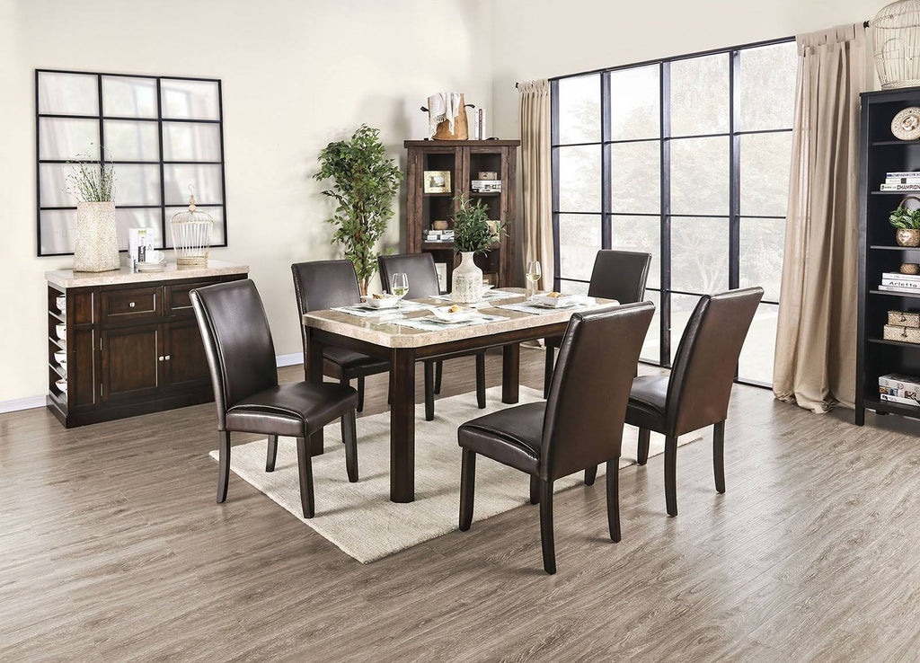 White Dark Walnut Dining Table X52319