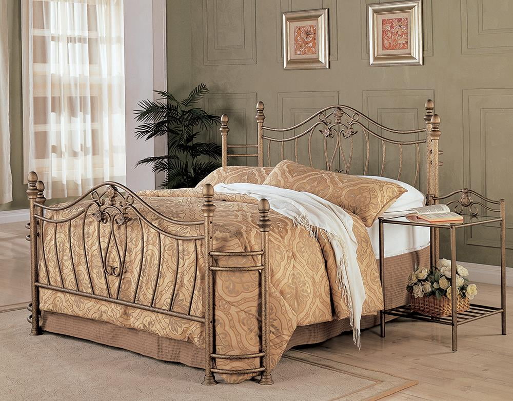 Queen Bed Antique Brushed Gold S729