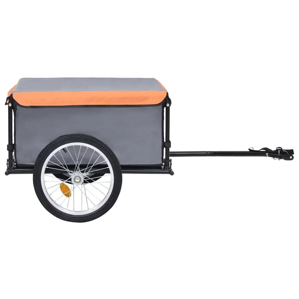 Bike Cargo Trailer Gray and Orange 143.3 lb V6383