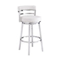 White 30 in. Padded Swivel Bar Stool U5834