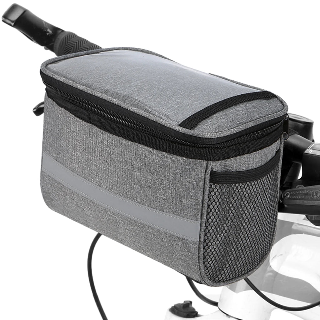 Grey Polyester Insulated Bike Handlebar Bag H996810