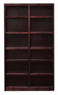 Double Wide Wood Bookcase, 84 inch Tall - Cherry Finish R420243