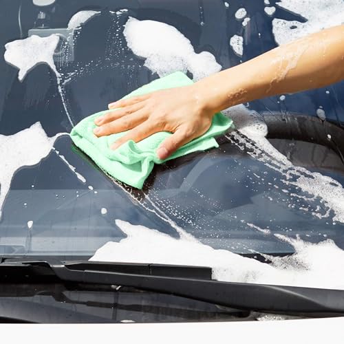 Microfiber Cleaning Cloths, Pack of 24, Blue/White/Yellow U8587