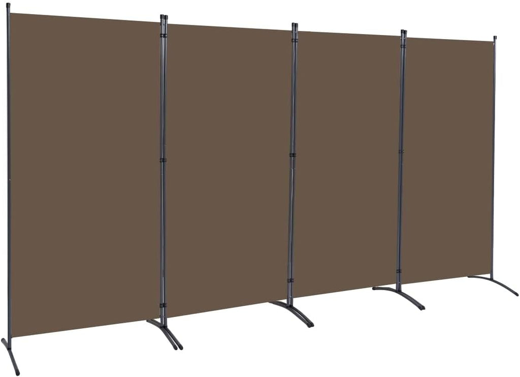 Brown 4 Panel Folding Room Divider Screen 136" W x 71.3" H J137030