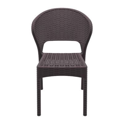 Brown Stacking Patio Dining Side Chair Y72361