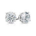 14k White Gold Round Created Diamond Stud Earrings 4MM Q885829