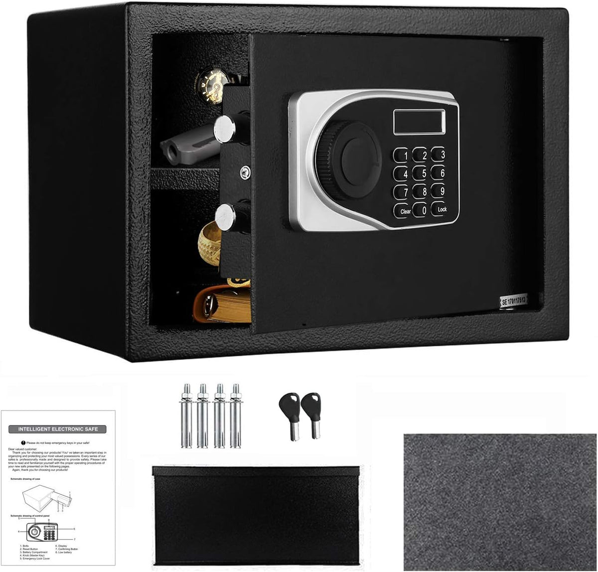 0.57 Cubic Feet Electronic Security Digital Safe V3759