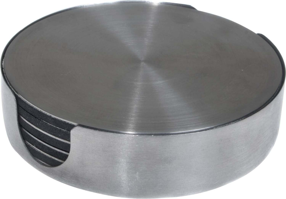 6-Pack Stainless Steel Coasters in Stainless Steel Holder S595935