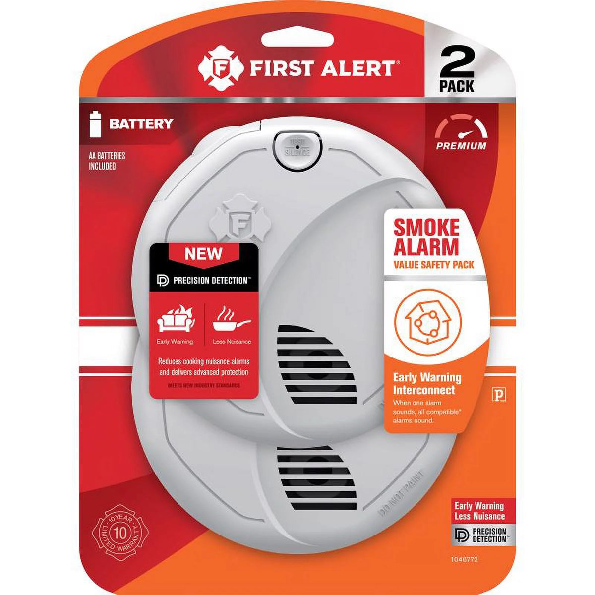 Wireless Battery-Powered Photoelectric Smoke Detector C6663