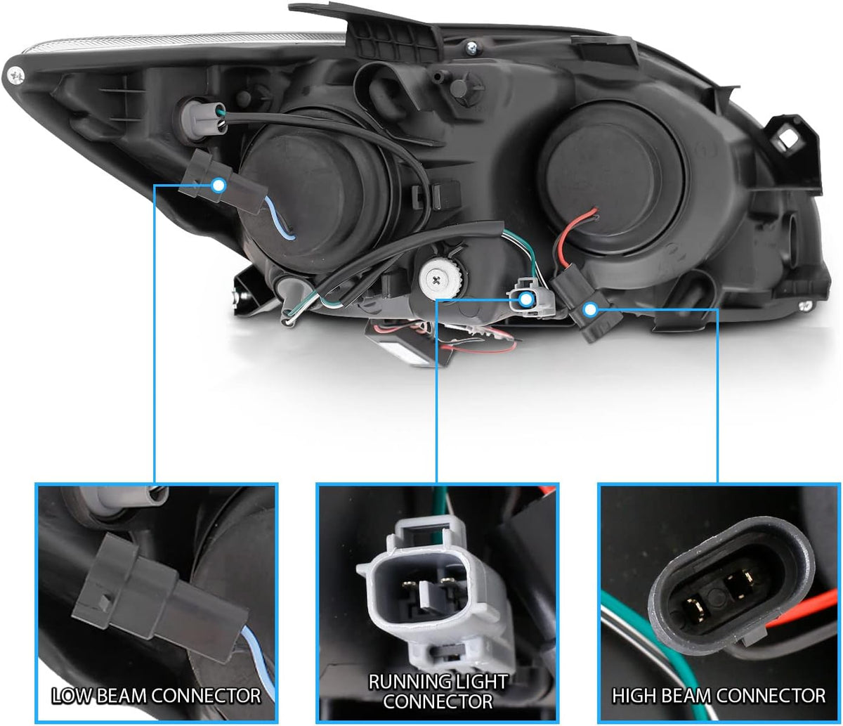 Black Projector Headlights LED Halo for Scion Tc N421