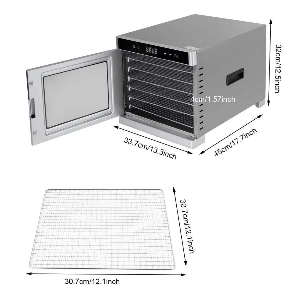 6 Tray Stainless Steel Food Dehydrator 700W J52062
