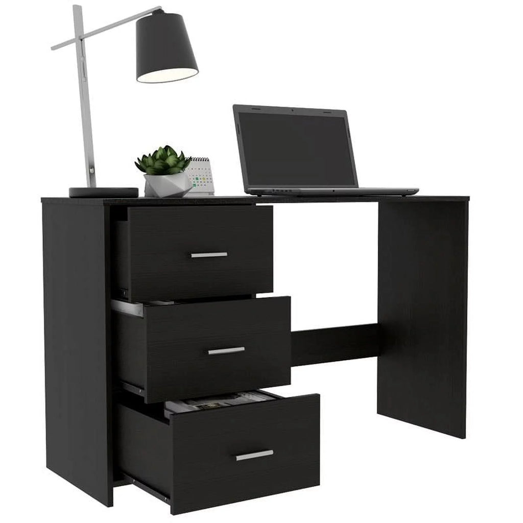 Black 3 Drawer Engineered Wood Computer Desk A994104