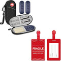 Black Insulin Cooler Travel Case with 2 Ice Packs and 2 Pack Fragile Luggage Tag N261