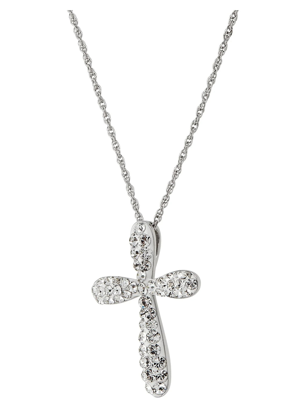 Sterling Silver Cross Pendant, 18" Q650869