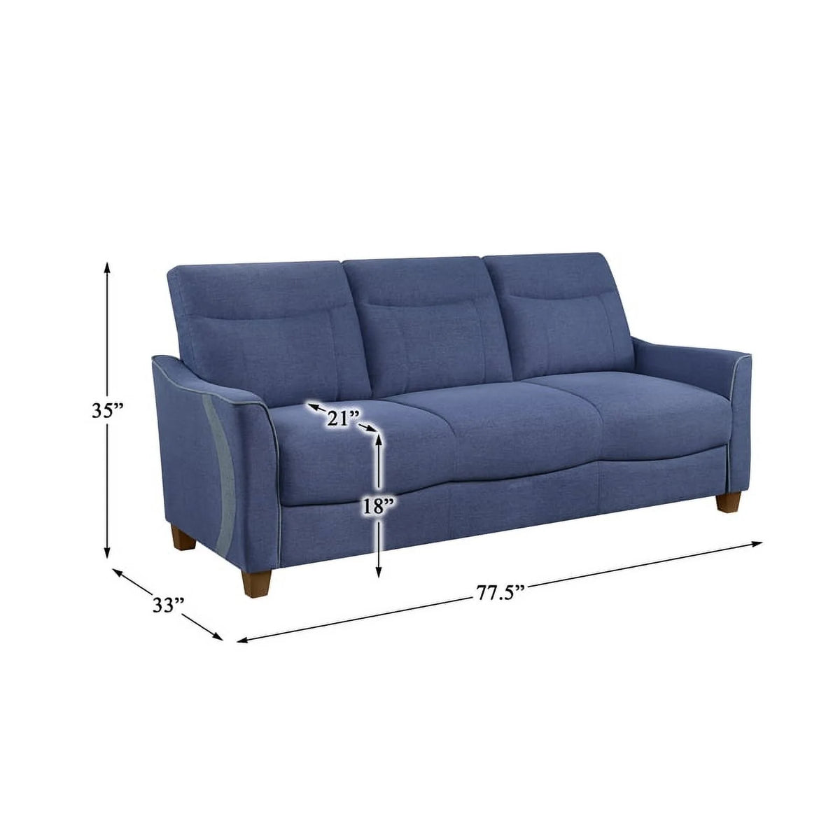Blue Fabric Upholstered Sofa J839134
