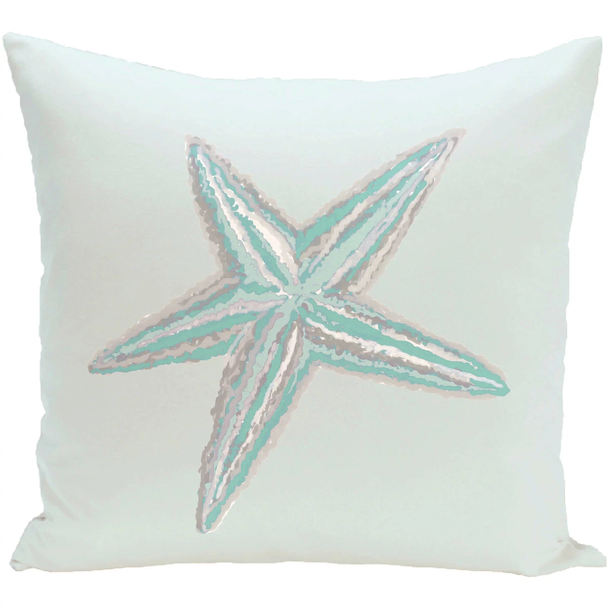 16" x 16" Sea Star Coastal Print Outdoor Pillow U1804